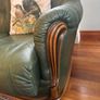 Forest Green Leather Sofa Image 2