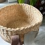 New leather Zara home rigid 21cm x 12cm basket with leather handle Image 7