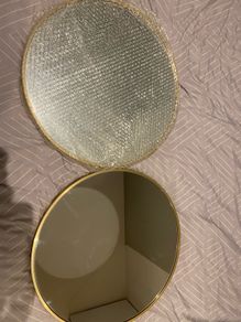2 x gold mirrors.  50cm diameter