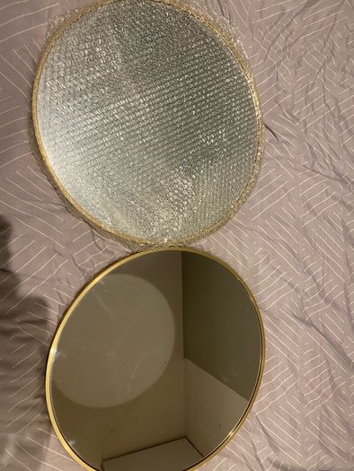 2 x gold mirrors.  50cm diameter
