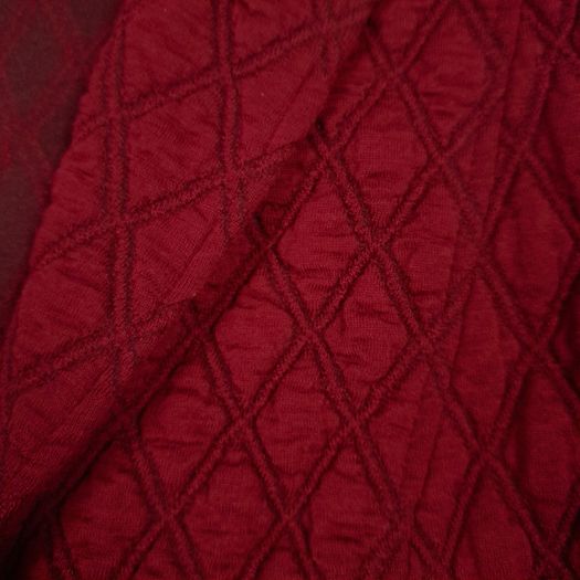 Frank Walder Dark Red Burgundy Diamond Quilted Button-Up Blazer Jacket 14UK/42EU