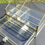 Vintage Gold clear glass large storage jewelers makeup box 7,2" x 4,4" H-3" Image 5