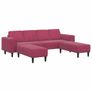 Sofa Set Wine red Velvet Image 3