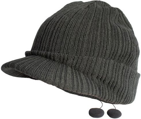 Imusic Hat Peaked Designed W/ In Built Headphones Wireless Tangle Free Listening