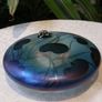 John Ditchfield Glasform Iridescent Lily Pad, Silver Frog, Signed with sticker Image 4