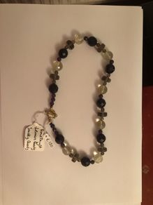 Amethyst, Lemon quartz & Smokey quartz necklace