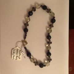 Amethyst, Lemon quartz & Smokey quartz necklace