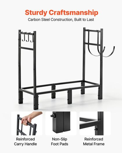 Firewood Rack 250kg with Log Carrier Bag