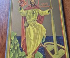 Vintage Icon of St Brendan the Navigator. Religious.
