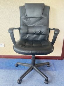 Black faux leather office chair (A)