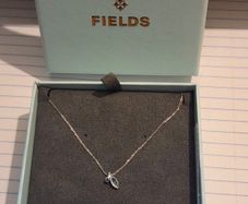 9ct White Gold and Blue Topaz Necklace