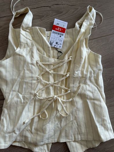 Stravidarius vest top with corset back