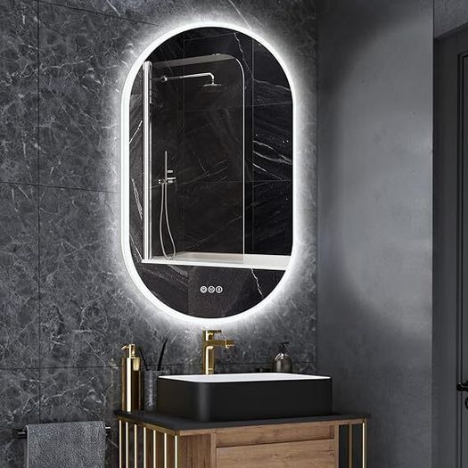 LED Oval Bathroom Mirror  Bluetooth an Anti Fog