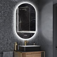 LED Oval Bathroom Mirror  Bluetooth an Anti Fog