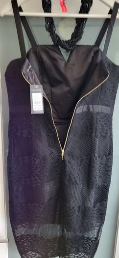 NEW LOOK black layered lace dress Sz 14UK - Bnwt Rrp 49.99