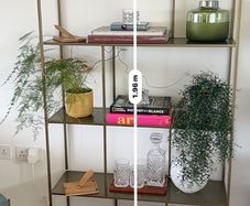 Brass effect shelf unit