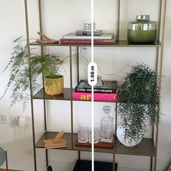 Brass effect shelf unit