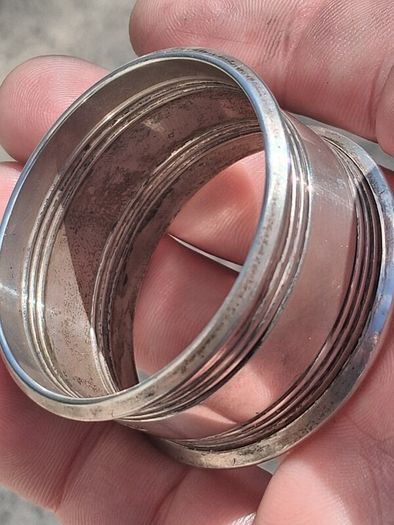 5 X Sterling Silver Napkin Rings With Vintage Leather Case