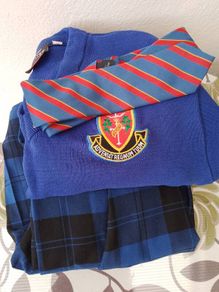 St Vincents, Dundalk - uniform jumper, skirt, tie for 1st year, VGC