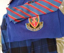 St Vincents, Dundalk - uniform jumper, skirt, tie for 1st year, VGC