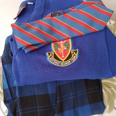 St Vincents, Dundalk - uniform jumper, skirt, tie for 1st year, VGC