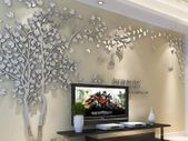 3D Huge Couple Tree DIY wall Stickers Crystal Acrylic Wall Decal Wall Murals For Living Room Bedroom TV Background Home Decoration