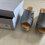 Blue/silver mule wedges size 39 Image 3