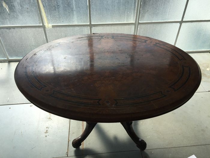Antique oval table. Top is removable. 48"/122cm x 34"/87cm