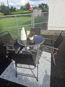 Garden Table & 4 Folding Chairs