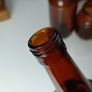 436 - Set of 5 Vintage Amber Glass Collectible Decorative Bottles Image 4