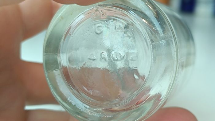 493 - Set of 6 Vintage Clear Glass Screw Cork Top Collectible Decorative Bottles and Jars