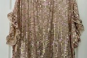 River Island Blush Pink Sequin Blouse- Size M