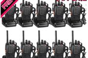 10pcs Two-Way Radio Walkie Talkies-Long Range Walkie Talkie 16CH Single Band LED Light Voice Prompt with Original Earpieces (FREE SHIPPING)
