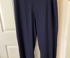 Lizabella Navy Dressy Trousers with Chiffon Overlay - size 22