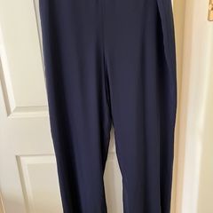 Lizabella Navy Dressy Trousers with Chiffon Overlay - size 22