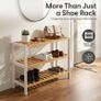 3 Tier Natural Bamboo Shoe Rack Easy Assembly & Strong Design Stand Shelf Organiser Ideal for Corridor,Bedroom,Bathroom,Hallway & Small Spaces Large Capacity Up to 9 Pairs of Shoes(55x70x25cm) Image 4