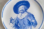 Vintage Delfts Blauw Royal G Wall Plate, The Merry Drinker Frans Hals Portrait, Wall Hanging, Decorative Delftware, Blue and White