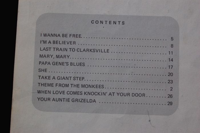 The Monkees Music Sheet 1967