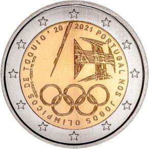 Portugal 2 Euro Commemorative Coin 2021 - The Summer Olympic Games 2021. UNCIRCULATED.