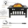 Outdoor Fire Pits BBQ Square Metal Firepit Table Backyard Patio Bonfire Garden, 81x81x36.5cm Image 5