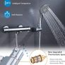 Shower Mixer Bar Single Lever Exposed Bath Shower Mixer Valve Anti Scald Tap, Hot Cold Water Mixer Constant Temperature Control for Bathroom Chrome Image 3
