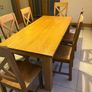 Solid oak dining table with 6 chairs Image 5