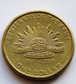 Australia Dollar Rare 1901 ROYAL AUSTRALIAN ARMY 2001 "C" Mintmark  UNC collectors commemorative