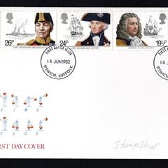 1982 Great Britain Maritime Heritage Commemorative Stamps Addressed First Day Cover (FDC) with Ipswich, Suffock cancel