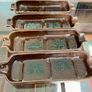 Vintage Unique Achill Island Pottery Turquoise Peat Brown Studio Pottery Corn Cob Dishes Ireland Image 2
