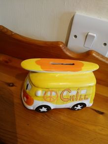 Ceramic Volkswagen Camper Money Box