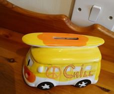 Ceramic Volkswagen Camper Money Box