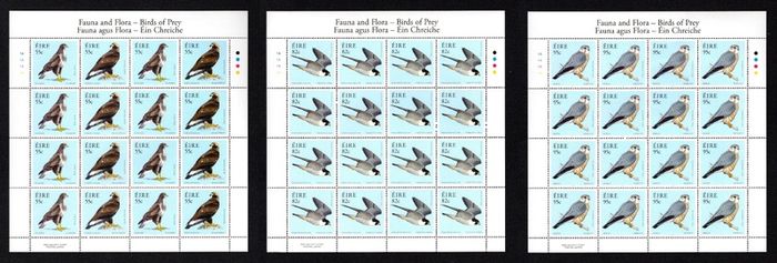2010 Ireland Fauna & Flora: Birds of Prey Commemorative Stamps Sheetlet Plate 1A1A1A1A Mint Never Hinged (MNH)