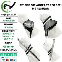 Titleist GT2 #7 Wood 21 Degree / Accra TZ RPG 362 M3 Regular