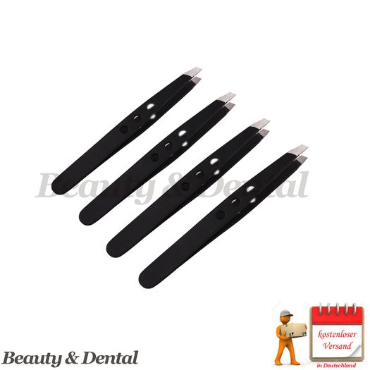 4x Professional Beauty Girls Stainless Steel Eyebrow Hair Removing Slanted Tweezers